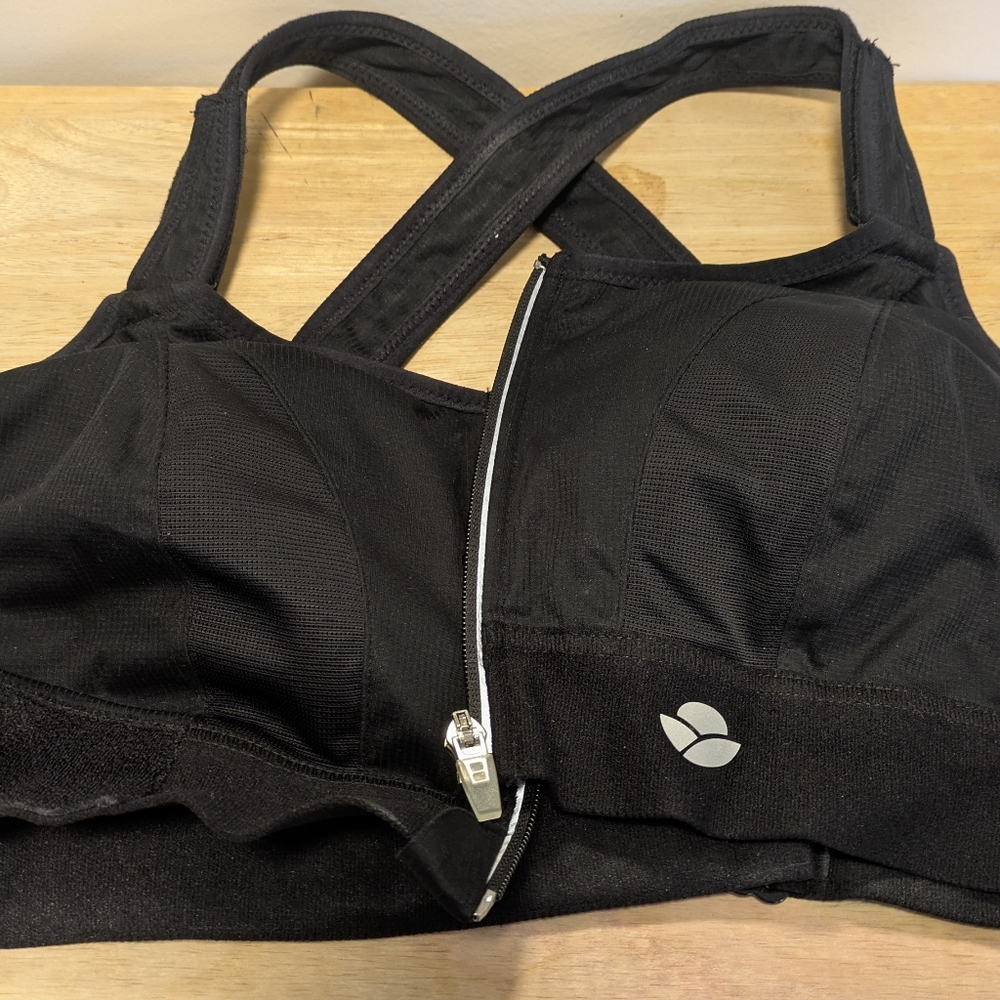 YIANNA Women's High Impact Sports Bra for Large Breasts - Front Zipper Closure